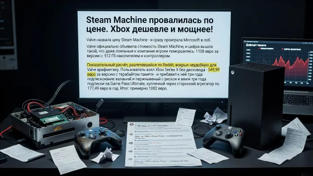 Steam Machine провалилась по цене. Xbox дешевле и мощнее!